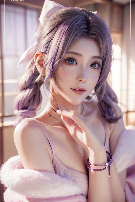 masterpiece, best quality, (ultra highres:1.2), finely detail, cinematic lighting, close-up, dynamic pose, white background, upper body, (1gril:1.4), solo, shine hair, (silver hair), long hair, hair flower, hair ornament, (purple eyes:1.3), (slit pupils:1.3), blush, (off-shoulder shirt:1.3), shine skin, (white frilled legwear), emilia_\(re:zero\), <lora:koreanDollLikeness_v10:0.5>, <lora:RE:ZERO-emilia/爱蜜莉娅:0.5>, 