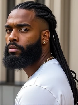 A thick big beefy linebacker football player cute attractive nigerian twink with beard and short dreads with fade, holding his heavy heavy long ebony dick forced down his mouth, stretching mouth extra wide, deep throat, going deeper and deeper into his mouth, passionately wincing in pain, choking gagging with tears in his eyes.
