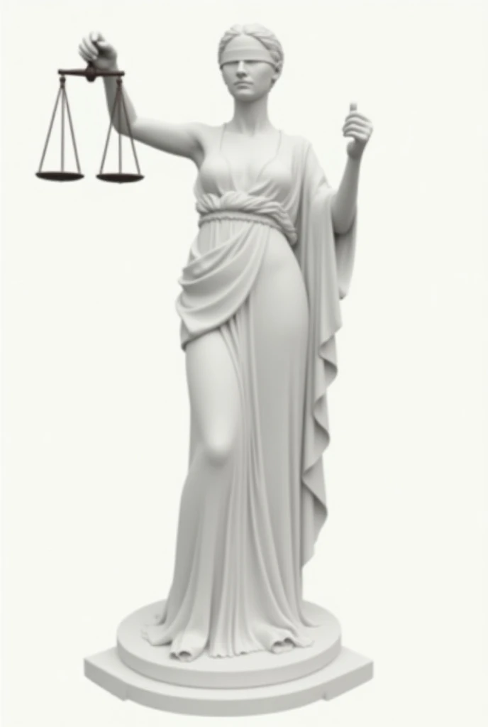 Chart of the Goddess Themis alone blindfolded, scales in the right hand and sword in the left hand Related to the Faculty of Law