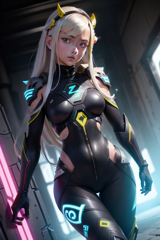 sci fi tech bodysuit with bulky tech crop top and black tech bikini parts