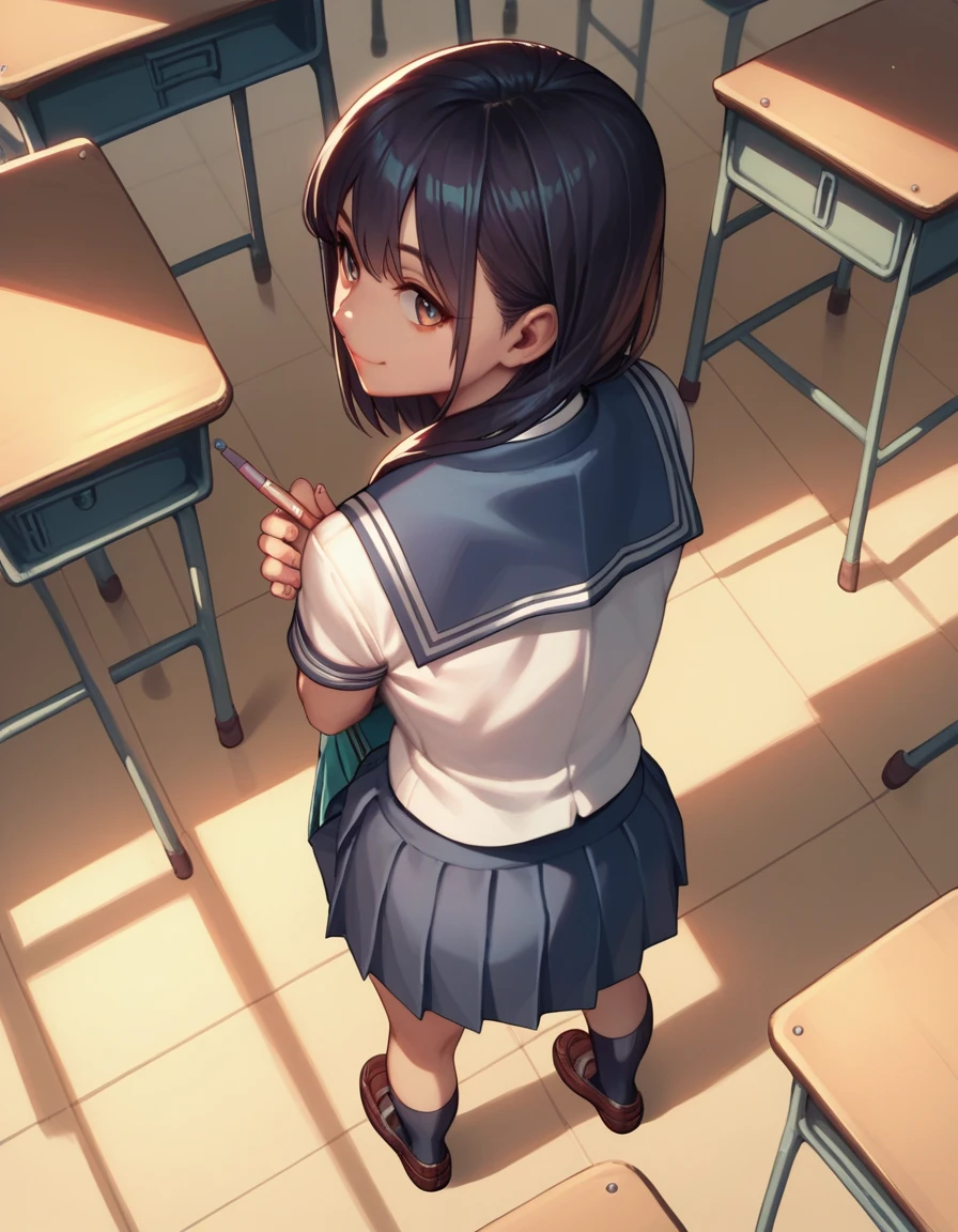 score_9, score_8_above, score_7_above, score_6_above, score_5_above, score_4_above
seasu, School uniform,   classroom ,   Looking back ,  light smile 