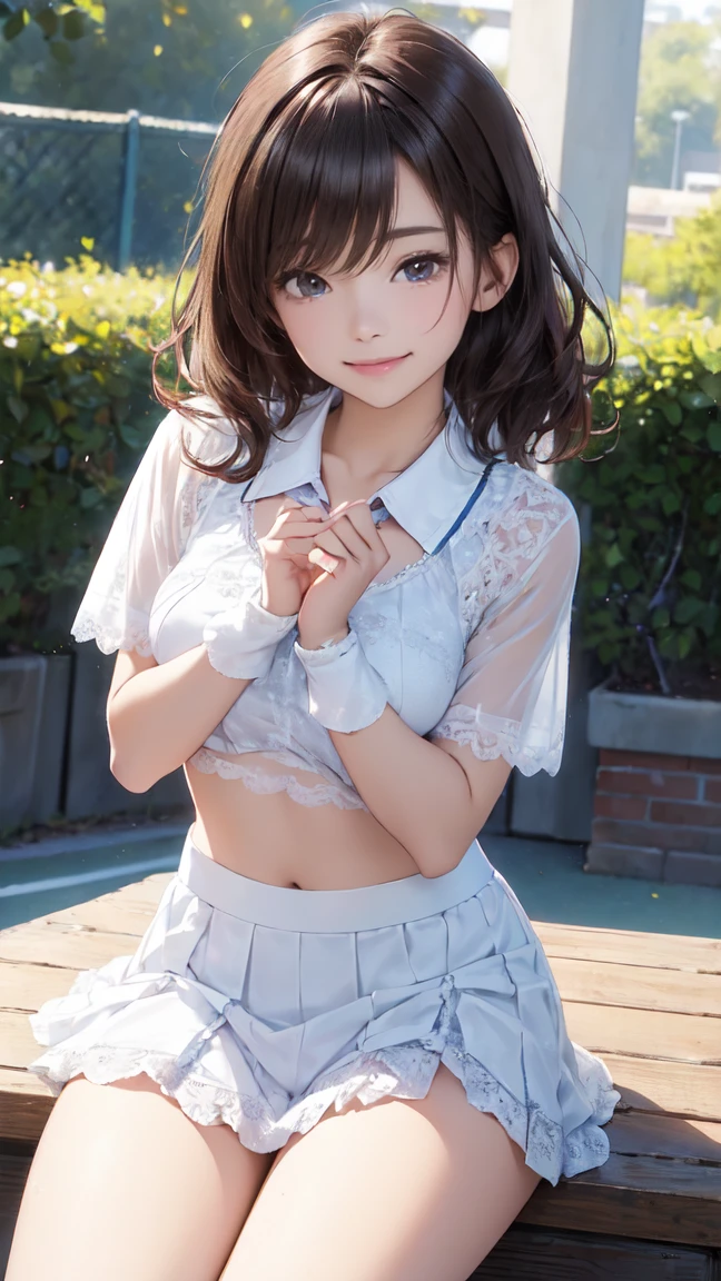 Sweaty、exposing the bottom of the chest、Ahegao、Hold your crotch with both hands, She pulls up her skirt to show off her panties((Highest quality))Face Real、(1. Glowing Skin.4)Extreme close-up from below(((With a sexy smile)))((masterpiece)、(1. Glowing Skin.1.4)Thigh Emphasis、((A small town park bathed in dazzling summer sunshine、))、(((12-year-old girl)))'、((Wearing a red tank top))(Wearing a thin, Tight mini skirt、)(Wearing grey panties)Black bob hair、Sexy pose、、Breast enlargement、(Various poses)