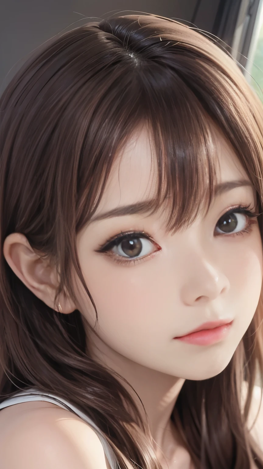 in detail, highest resolution, high quality、Complete dynamic configuration, beautiful detailed eyes, medium hair,natural color lip,Kamimay、Shibuya、20 year old girl、1 person、transparent skin、shiny hair、table top, best quality, illustration, very detailed, in detail, highest resolution, 8K、correct state of the human body、random pose、sculpture model pose,Hair blowing in the wind、underwear,length hair,big ,giant 가슴골, Bold sexy pose,giant 、face up