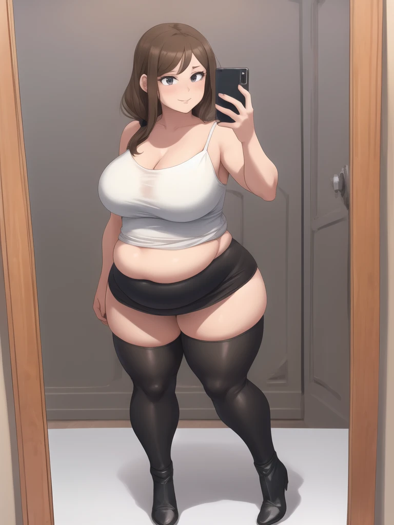 mei, thighs, full body, white high heels, wide hips, nude tits, pussy