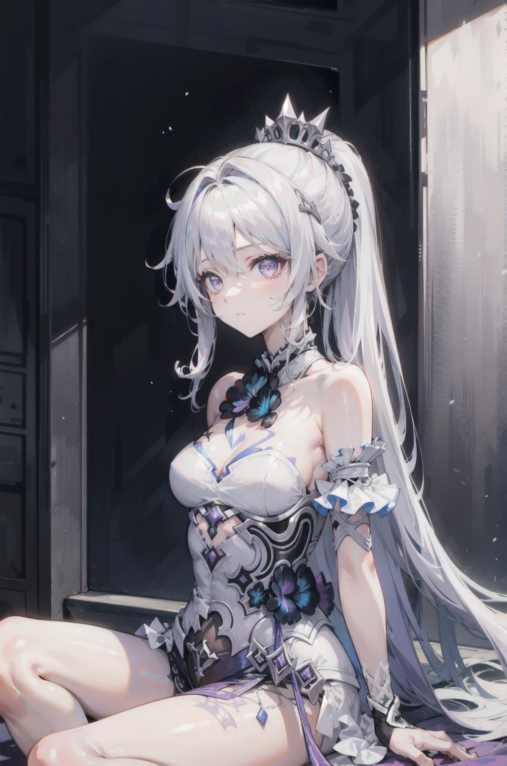 masterpiece、Detailed illustrations、最high quality、Exquisite、1 female, Anime Style、Wounded、Mostly hot beautiful albino girls with big breasts、20-year-old、whole body、profile、whole bodyピアス、whole bodyに詳細なタトゥー、Crystal Dress、A kind smile、Depth of written boundary、pixiv、oil、high quality、8K、delicate、Unreal Engine 5、Gorgeous、Super detailed、Edge Lighting、Very detailed、Fine details