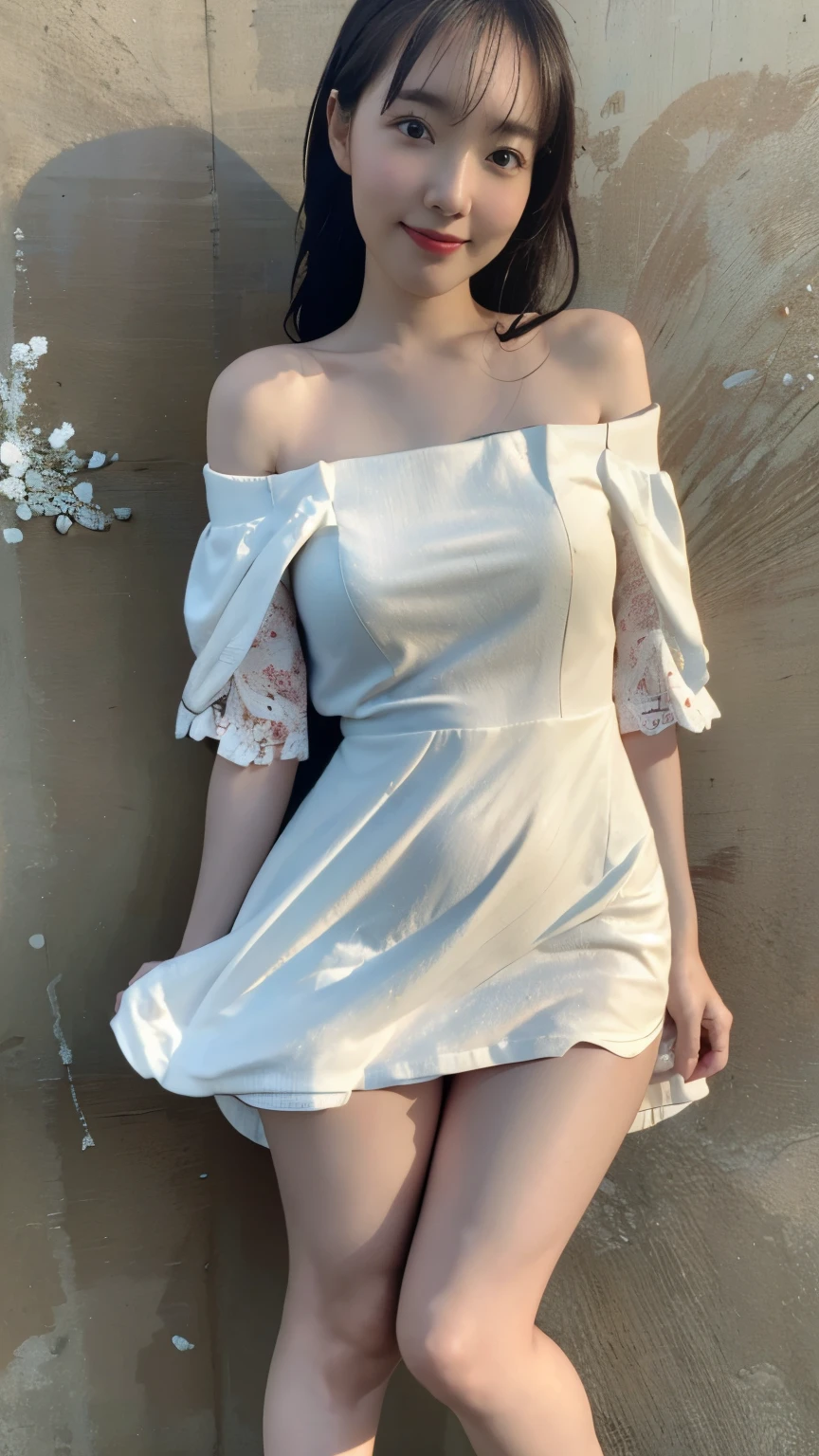 NSFW,NSFW:1,2,((Realistic lighting, Best Quality, 8K, Masterpiece:1.3)), nsfw,High school outdoor pool、White floral long camisole dress:1.2、A single high school girl、((Slim body:2,0))、(Very small breasts)、(very small waist)、(((White floral camisole:2.0)))、とてもSlim body:1,2、((Slender body:2,1))、Thin chest、