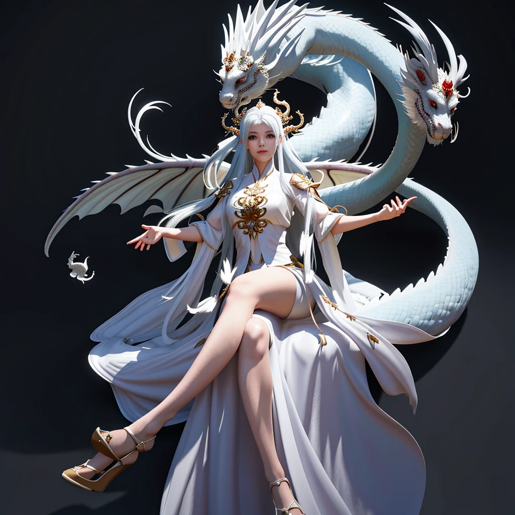 1girl, beautiful face, long hair, huge breasts, bright hair color, detailed eyes, beautiful eyes, perfect noise, perfect eyes, detailed skin, masterpiece, best quality, 32K, sharp focus, Master anime work, impeccable masterpiece, a mature female character in a sexy transparent red robe standing on a pure white background, flowing silver hair, full body standing, slender legs, straight breasts, detailed face details, natural and beautiful standing, vivid and real body details,