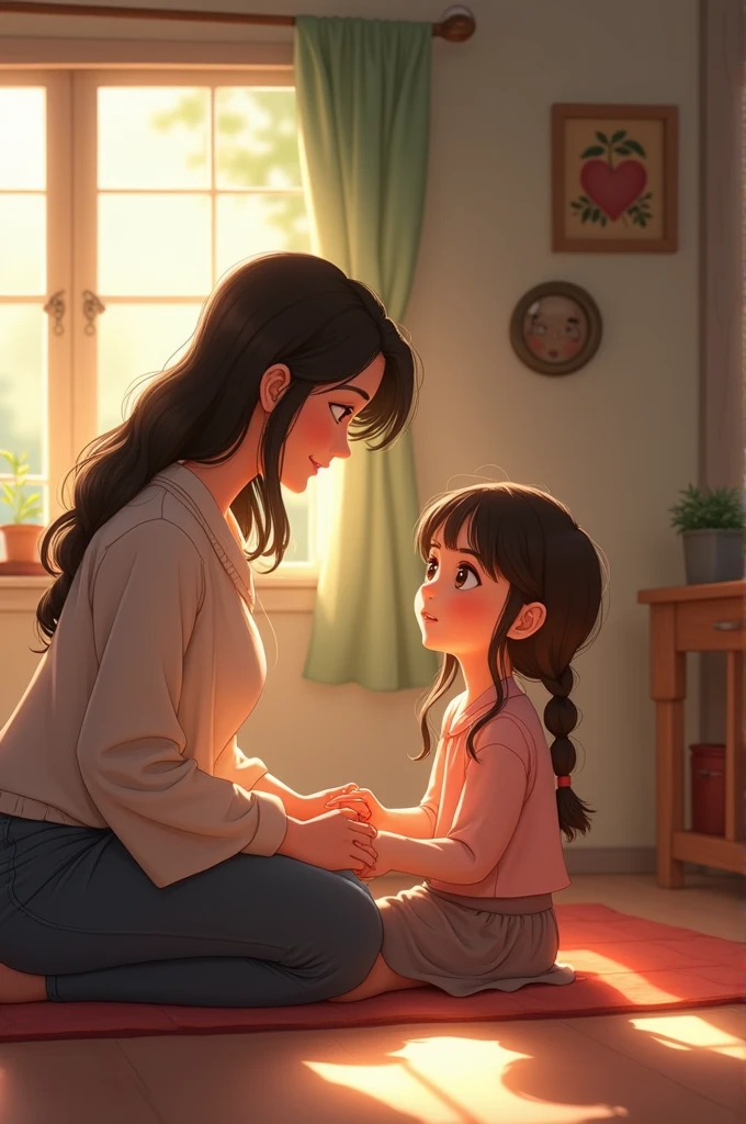 there is a woman and a that are hug, with a 4 year old , Motherly, heartwarming, kindness, Gentle and gentle doting pose, Mother, mother, warm and gentle smile, very powerful, hug each other, profile photo, high quality uploads, advertisement, Soft and surprised smile, hug, giggle, gentle smile, method, advertisementising photo, Powerful details