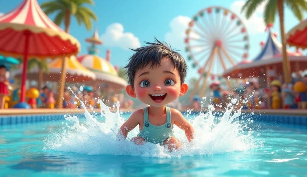 Boy 15 years in waterparck