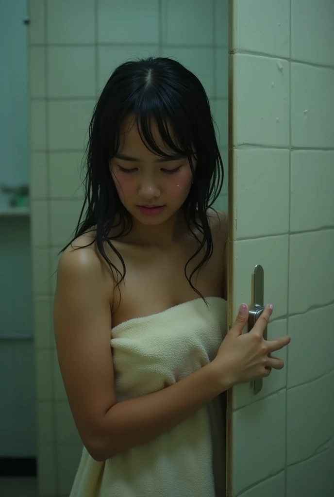 cute,  16歳アイドルのようにcute20歳女優、Filming a shower scene for the movie、(Shower room in a luxury hotel)、((naked))、((is lathering up body soap and washing her body))、((There&#39;s a lot of foam on my body))、(((Full body rear view)))、Artistry、Natural light、RAW Photos、Genuine、live-action、realism、masterpiece、RAW Photos、High resolution、