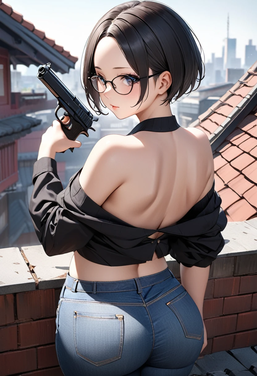 Takeo Takei, George Wolfe Plank, Surreal, mysterious, strange, fantastical, fantasy, Sci-fi, Japanese anime, Clock Tower Orchestra, miniskirt beautiful girl conductor, perfect voluminous body, bird's eye view, detailed masterpiece Hyper realistic sharp focus tits sexy ass erotic