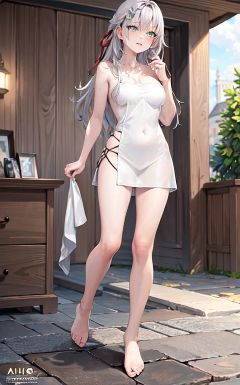 (1girl, solo), (full body:1.5), full-body shot, ((standing)), (perfect anatomy, perfect hands, perfect legs, perfect body), beautiful body, natural proportions BREAK

(((extremely detailed face))), (beautiful detailed eyes:1.6), (realistic pupils, realistic iris:1), expressive eyes, looking at viewer, (clear eyes:1.3), (hyperrealistic:1.2), (detailed skin texture:1.2), smooth skin, ((purple eyes)), ((silver hair)), silver hair with blue tips, long hair, (hairband:1.3), ((black hairband)), bangs, ((hair ornament)), (smile), blush, large breast, (detailed lips:1.3), (attractive lips:1.2), (glossy lips:1) BREAK

((a sexy woman dressed in a mini qipao dress)), qipao, ((white qipao:1.5)), (mini qipao:1.5), dress, ((china dress)), (mini dress:1.5), (bare legs:1.3), ((chinese clothes)), ((high slit qipao)), thighs, ass visible through thighs, ((bare shoulders)), high heels BREAK

(minimal background:1.1), (simple background:1.1) BREAK

(masterpiece:1.2), anime-style, top quality, best quality, (beautiful and aesthetic:1.2), (ultra detail:1.3), Ultra-detailed depiction, Ultra-precise depiction, extremely detailed 8k illustration, high resolution, (highly detailed shading), (realistic lighting:1.2), perfect lighting, vibrant colors, dynamic tones, striking hues, 8k, absurd resolution, perfect shadows, hdr, UHD, ambient lighting, realistic, ultra-realistic, photo realistic, highly detailed, rich detail, luminous colors, fine texture, intricate design, professional illustration, (soft light:1.2), (illustration:0.8)