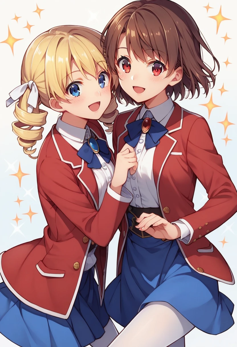 schoolgirls，Redcoat，Look up，The hem flutters