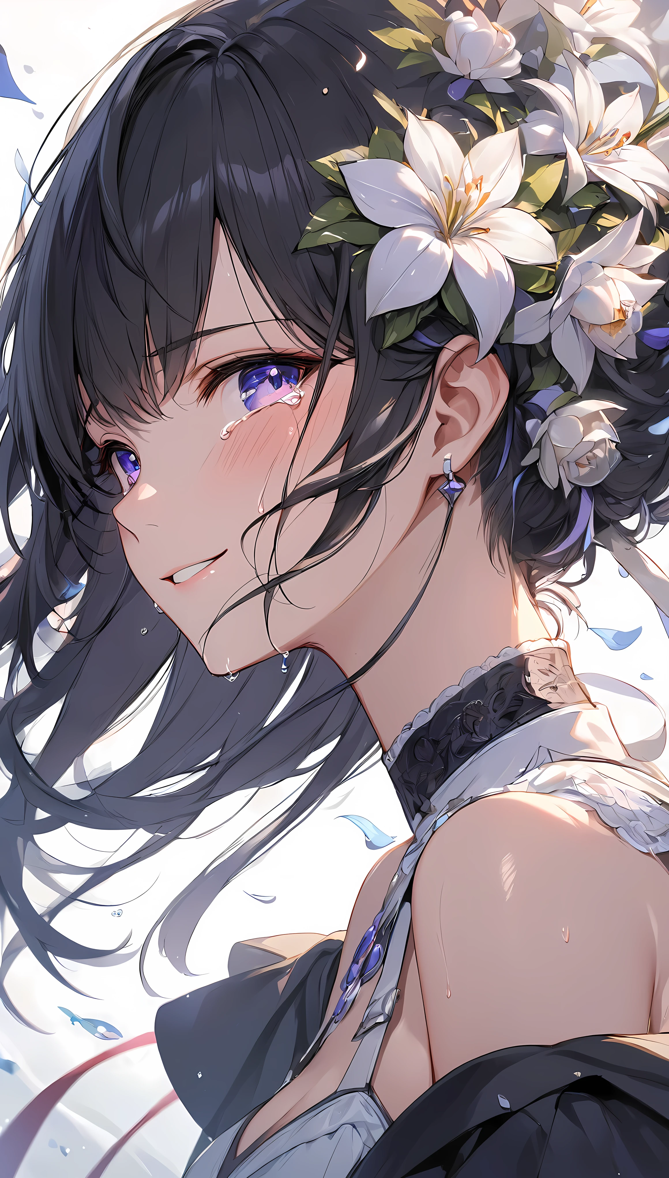 (masterpiece, Best Quality:1.2), 1 girl, Alone, Looking Back and Smiling at You , Hold My Tears , Painful Decision , BEST DECISION , Best Smile Dedicated to Fans Who Gave Me Courage,