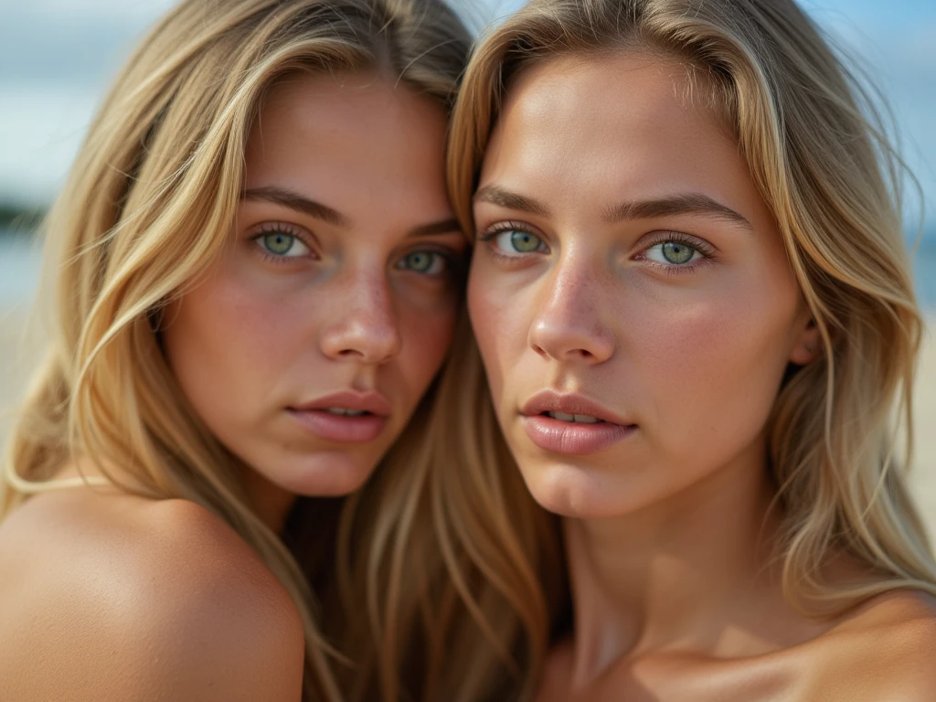 tres belle femme Blonde visage fin avec peu de tache de rousseur, peau blanche poitrine ferme et naturel. femme sportive. yeux vert bleu. visage differend sur chaque image