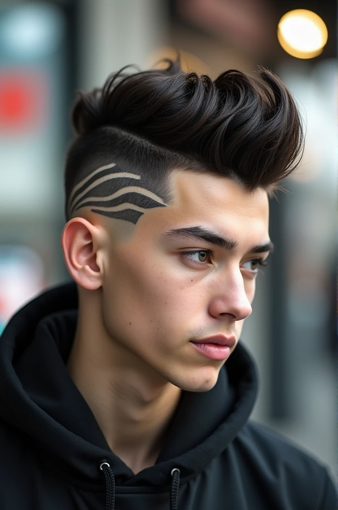 shirtless men with tattoos on their bodies, earrings in their ears. braided hair. green background seine