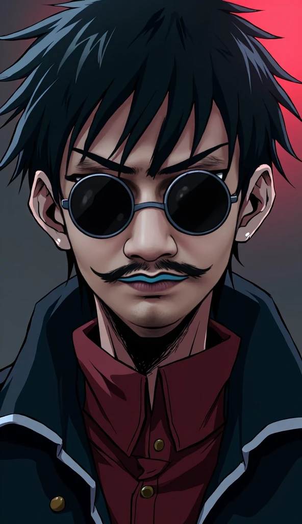 Close-up of a man wearing sunglasses and a cigarette, gendo ikari smoking a joint, in the anime series ergo proxy, boromir in an 80\'s anime world, redline anime movie style, as an anime character, In the anime, Anime screencap, In animated films《Ergo Agent》Curly, 9 0 s anime style