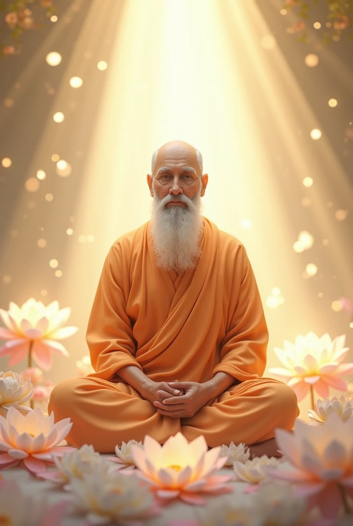 Here's a prompt to create a wallpaper image of Premanand Maharaj:

"A serene and divine depiction of Premanand Maharaj, set against a soft, golden aura radiating from his figure. He is dressed in traditional, spiritual attire, exuding a peaceful and wise expression. The background is adorned with subtle spiritual motifs, including lotus flowers and gentle light beams, creating a calm and sacred atmosphere. The color palette is soft with tones of gold, white, and light pastel shades to enhance the divine ambiance. The image captures a feeling of reverence, peace, and devotion, ideal for a spiritual wallpaper."