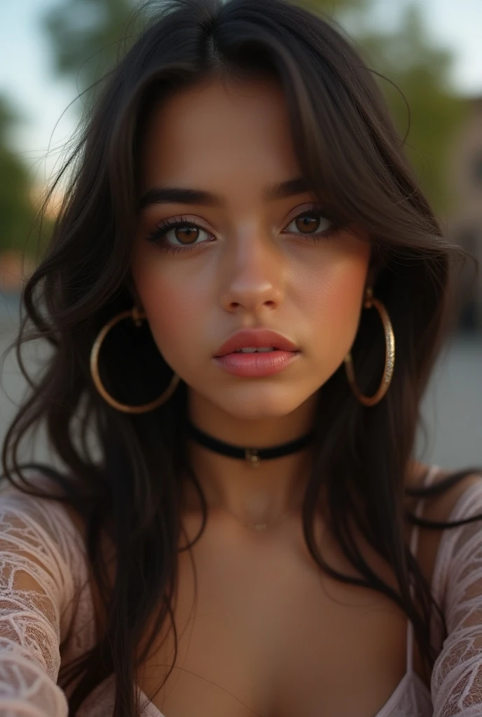 valkyrae half body photo of, young woman at train station, freckles, makeup, Kodak Ultra Max, 85mm, shot on iphone 7, dslr, high quality, photorealistic, raw, 4k