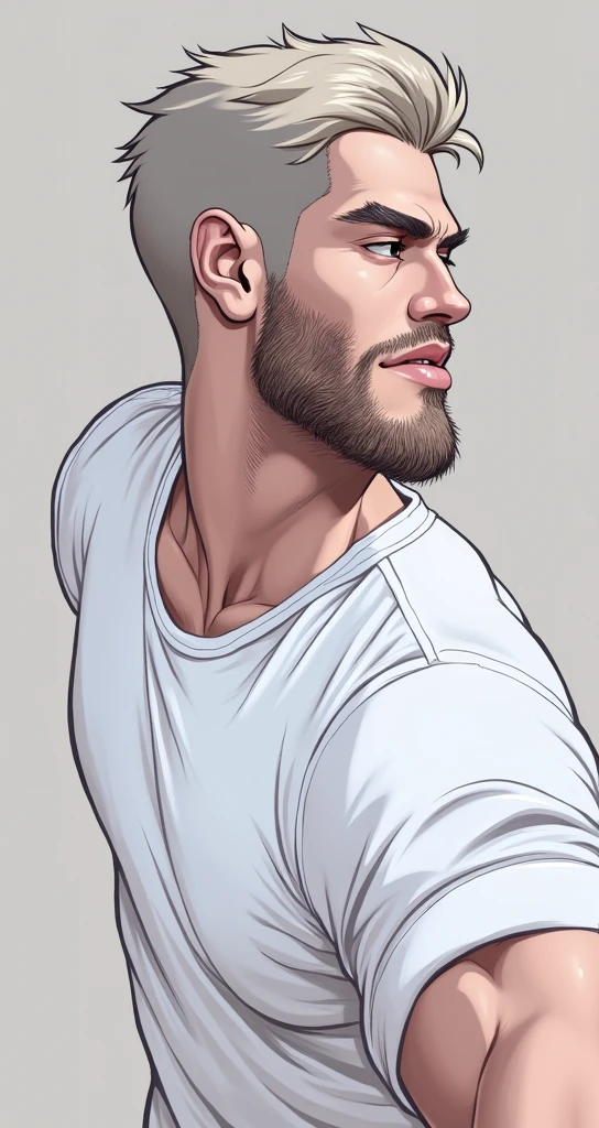 (Masterpiece, Best quality, offcial art, Aesthetic: 1.2), (Super detail), (Clear plastic pliers: 1.2) ((Short hair, Short beard: 1.3)) ((Short hair, Muscular 32 years old: 1.3)) Fine details, Most Best Illustration, hand-drawn high quality, (High contrast), (Clean lines: 1.3), (Naked muscle masculinity art), Line drawing, (Complex lines), Clear lines, Fractal art, , , (full-body portraits, see-through thong, Extreme close-up: 1.1), (Muscular man, White transparent thong: 1.4) (Continuous golden desert Gobi background: 1.3), The perfect feature of a supermodel, whole body show (Short hair, beard stubble), Thong boy, Surround composition, Perfect chest and abs, Mysterious night, Extremely provocative and sexy (Add details), (Detailed background: 1.2), (core,), high resolution, Extreme detail ((Super art, Wear only a pair of white transparent thongs, Internal genital structures can be seen: 1.3)) ((Full body display, Extreme detail display: 1.2))