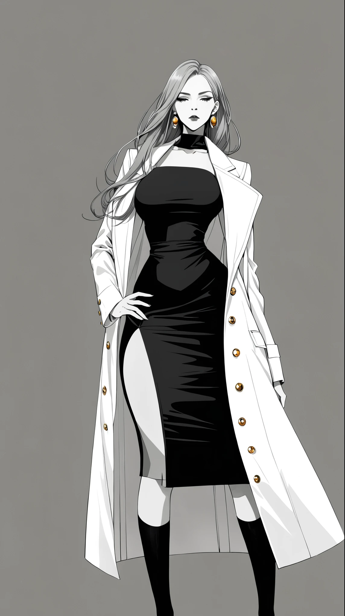 Woman Ink Painting Full Body