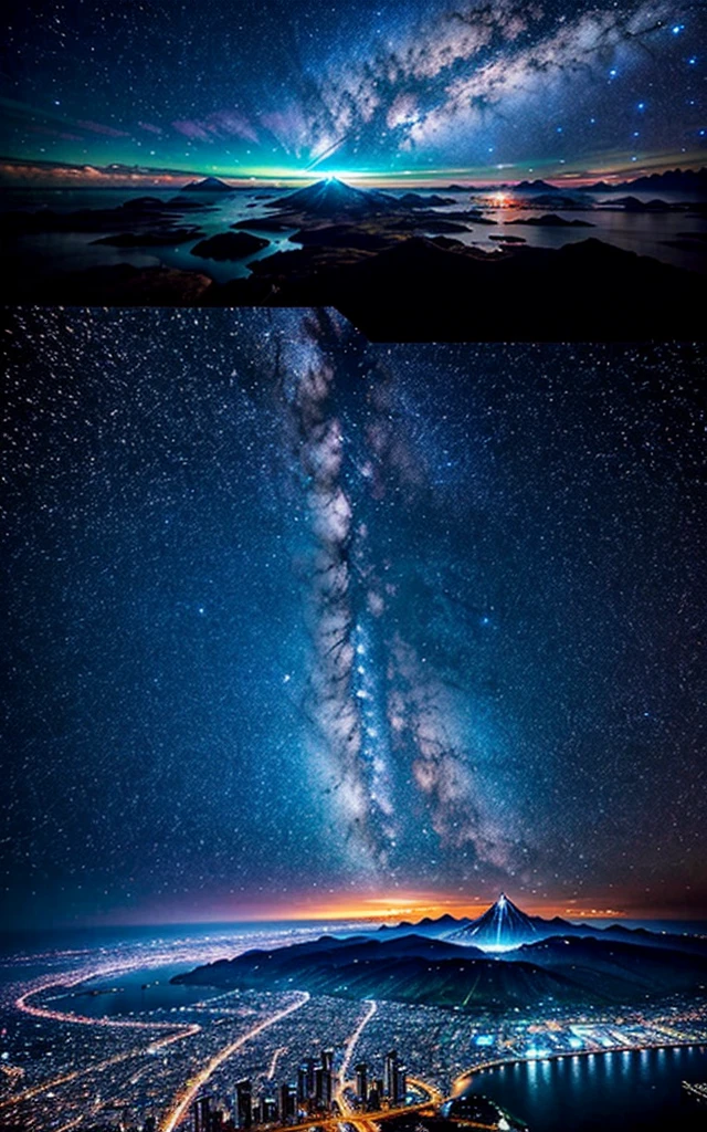 girl　My butt is facing me　naked　i cup breast　night sky　big ass