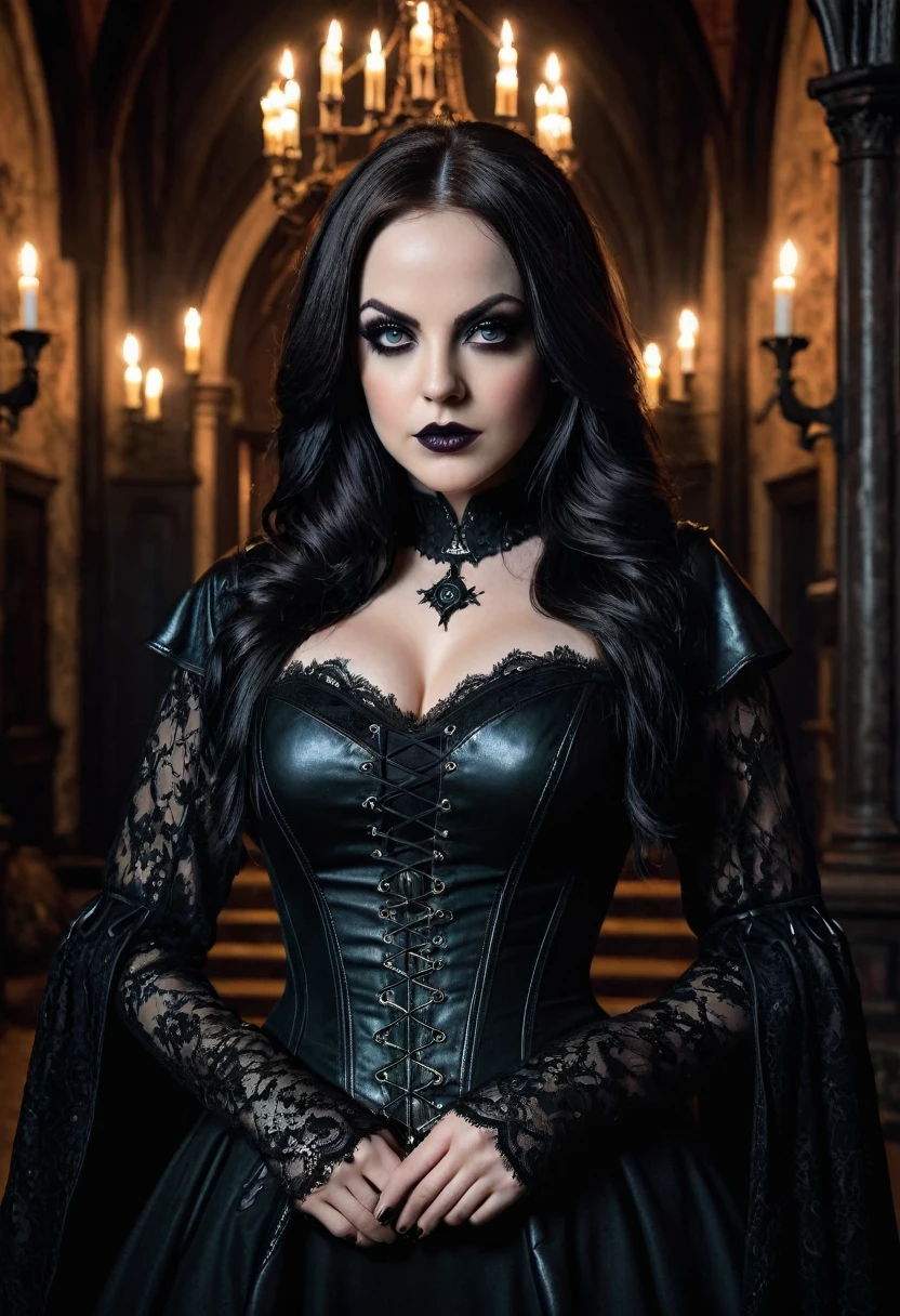 a charming girl,(looking at viewer:1.2),black hair,narrow waist,edgBlackVelvet,a woman in a costume is posing for a picture,wearing edgBlackVelvet fashion,elbow gloves,eyeliner,eyelash,
(best quality, highres, photorealistic, raw, 8k,masterpiece, ),best quality,masterpiec,8K,highres,absurdres,film grain,blurrybokeh,lens flare,(delicate),
<lora:add_detail:0.4>,<lora:skin_tone_slider_v1:-0.4>,<lora:breastsizeslideroffset:-0.2>,<lora:edgBlackVelvetv1:0.8>,<lora:yennefer:0.4>,in castle,nsfw,sexy,night,gothic,in the palace,luxurious,