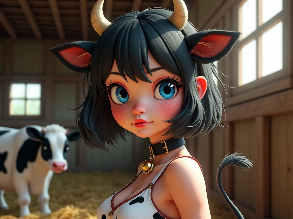 two cows are copulating,she is one cow of them