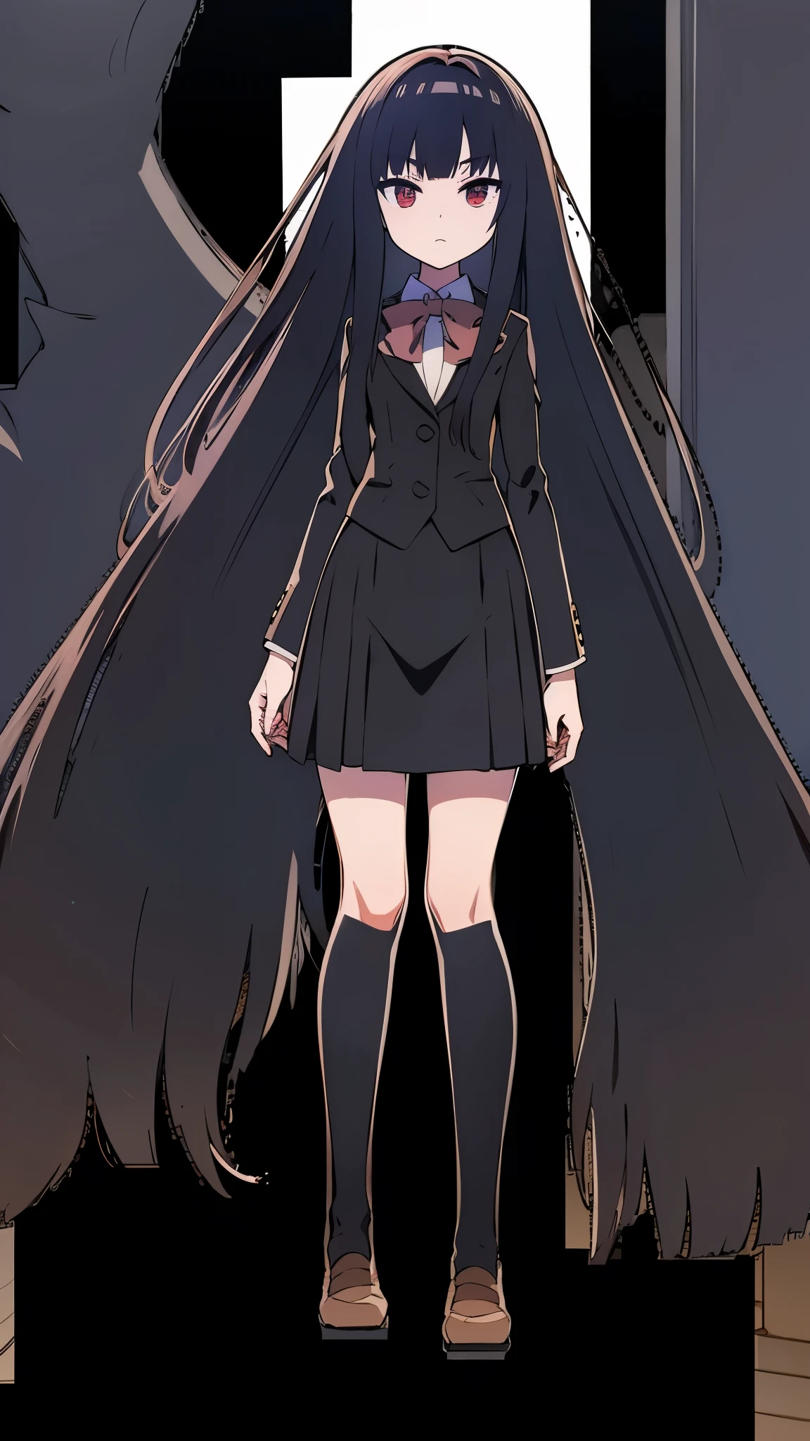 ultra high res, Best quality, ultra detailed, ideal ratio body proportions, small head1:2, clear detailed face, high nose(1:2), large mouth, red eyes, a strong female character with broad shoulders, straight long hair, thin legs, anime style, intricate details, sharpen, 8k, masterpiece, intense gaze, dark eyelashes, look far away,in bright bathroom, nude,