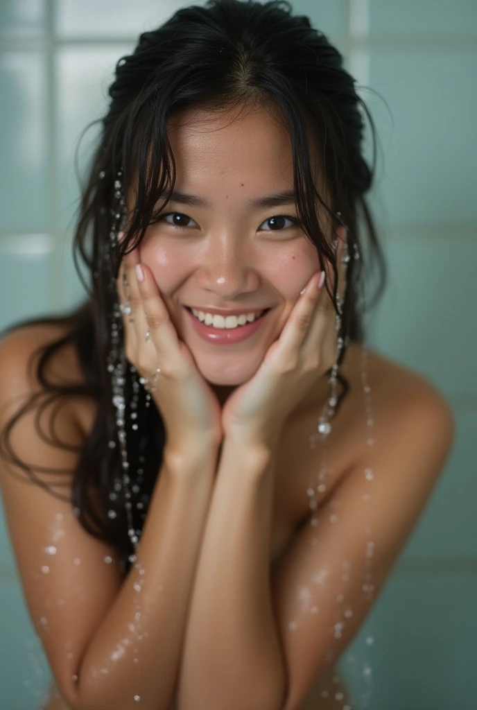 lens: 135mm f1.8, (1 person), (masterpiece), (Highest quality), (RAW Photos), (Beautiful 20 year old Japanese woman), Cute face, (Deeply chiseled face:0.7), (Full nudity), (In the studio), (smile), (sunlight), (((Nsfw))), Whole body, (pubic hair), Pussy, Nipples, tits, model, (Open up), Bold, Sweat, of, Butt, 2023s, (LoRA applied only to the face:1.5),