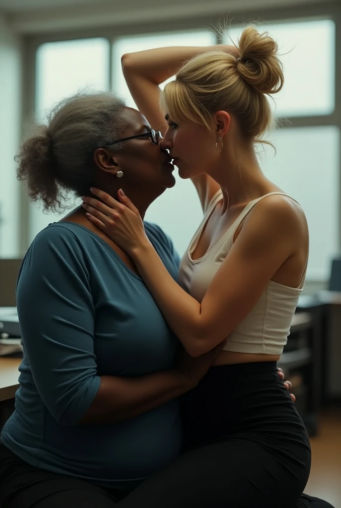 european white 60 years old mature kiss her black young boyfriend