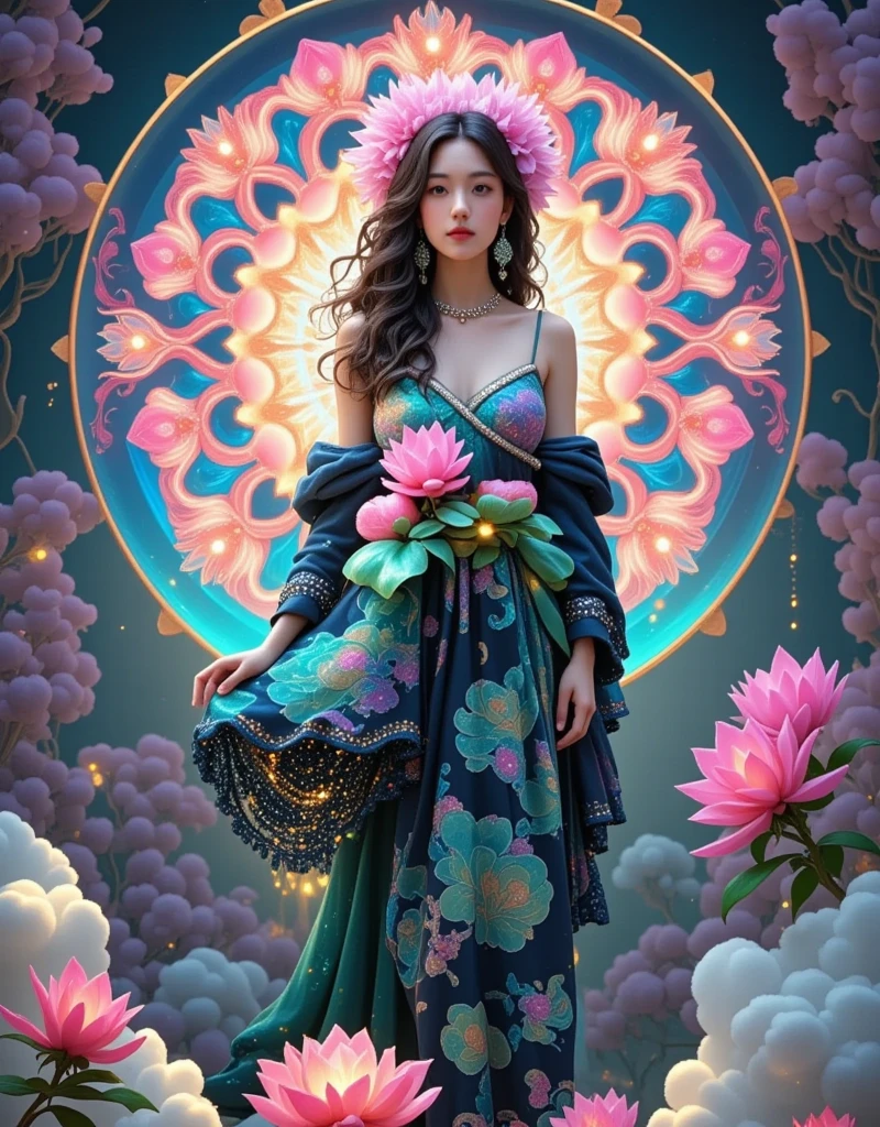 National style beauty，illustration，Minimalist design，Weird fairy tales，Graininess， increased depth of field ，Felt-style texture，Focus，High Saturation，超现实illustration， furry texture ,artistry，Increased light and shadow ，Masterpieces，masterpiece，Dopamine color