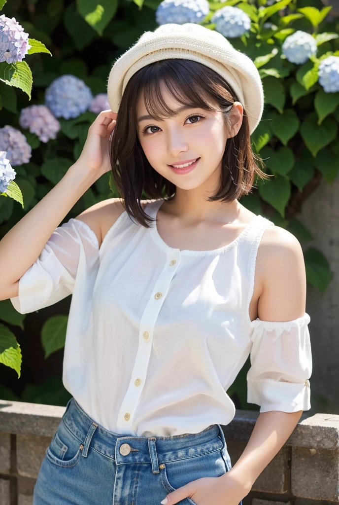 (RAW Photos, Highest quality), (Realistic, photo-Realistic:1.3), masterpiece, Very delicate and beautiful, Very detailed, CG, Unity , 2k wallpaper, wonderful, In detail, A light smile, Very detailed CG Unity 8k wallpaper, Large file size, Super detailed, High resolution, Absurd, Soft Light, (((Medium Hair:1.3), Short bangs, Black Hair、Floating hair NovaFrogStyle)), Beautiful detailed girl, Detailed fingers, Very detailed eyes and face, Beautifully detailed nose, Beautiful fine details, Long eyelashes, Light on the face, View Viewer,((Smile:1.4)),((one piece:1.5)), (((Roll up the skirt yourself))), (I lifted it myself), ((Showing off panties:1.5)) , Panties focus, One girl, cute, young, Mature Face, (whole body:1.3), Realistic face, Realistic body, Beautiful thigh details,
