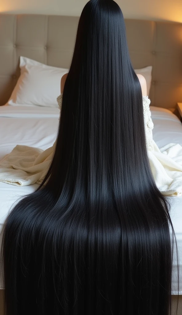 Pretty Asian women、Full body photo、Head to toe photos、Taken from about 4 meters away、ultra-realistic、. with hair Bun,The size of the bun is 6 times the size of his head, a very large traditional bun hair bun ,with The longest black hair in the world、Hair longer than Rapunzel、She has very long black hair that covers her entire body...、Hair that is shampooed every day is so beautiful、I's hair isバラの香りがして、My very long black hair makes me look sexy.、My charm is my long black hair、Long black hair is a symbol of beauty、I'I am proud of my long black hair、This long hair length and volume is admired around the world.、Her very long black hair is fanned out、Smooth black hair that flows from shoulders to floor、I have a lot of hair、Cover the entire bed with hair、Hide your hands with your long hair、Hide your fingers with your long hair、A storm of black hair about to overflow from the screen、,Full body photo,超Super long hair、naked、the most Beautiful Hair in the world、Lie on your back in bed 、Long hair covering her vagina,wear red kebaya batik motif,Cover the whole body with straight hair、Very beautiful face、beautifully styled black hair、Very large amounts of hair、Super long hair that accentuates femininity'sexly、Slim figure、Beautiful and shiny hair、Bright lighting、Professional Lighting、Full body photo、Black hair contest winner、the place is a bedroom from flower、My hair is reaching the floor of flower and dragging、Full of black hair、She is leaning on the bed from flower, Show off your long hair.、The bed from flower is full of hair、Long black hair covers the whole body、Super long hair、Best image quality、highest quality、Highest Resolution、Ultra-realistic photos、Full body photo、1 girl、Very beautiful face、 Real Photo、Live-action,((large breast:1.6),((pose looking back over shoulder))