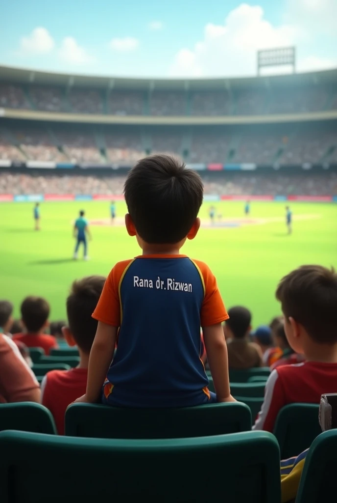 Rana M Rizwan One boy seat in cricket stadium backside shirt name Rana Dr Rizwan ...
