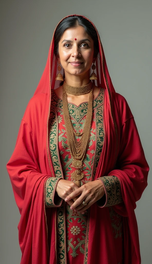 Sarique, at 55 years old, is a woman of medium height and athletic build. His long gray hair frames a face marked by wisdom and determination., and his golden eyes shine with an intensity that reflects his passion for the history and traditions of Caramuru. She has an imposing and at the same time welcoming posture., wearing simple clothes that highlight your humility and dedication to your community.