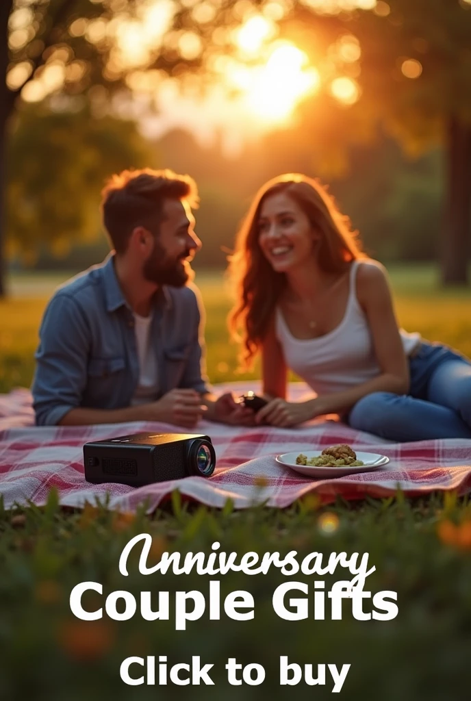 Smiling man and woman sitting on a blanket with a cake in hand, holding a birthday cake, 4 de julho, celebrating a birthday, birthday cake on the ground, Quarta de Julho, divertindo-se, Casal feliz, cake in hand, fazer um piquenique, instagram story, comer bolos, Detalhes adicionais, foto de baixa qualidade, ele tem cerca de 3 0 anos de idade