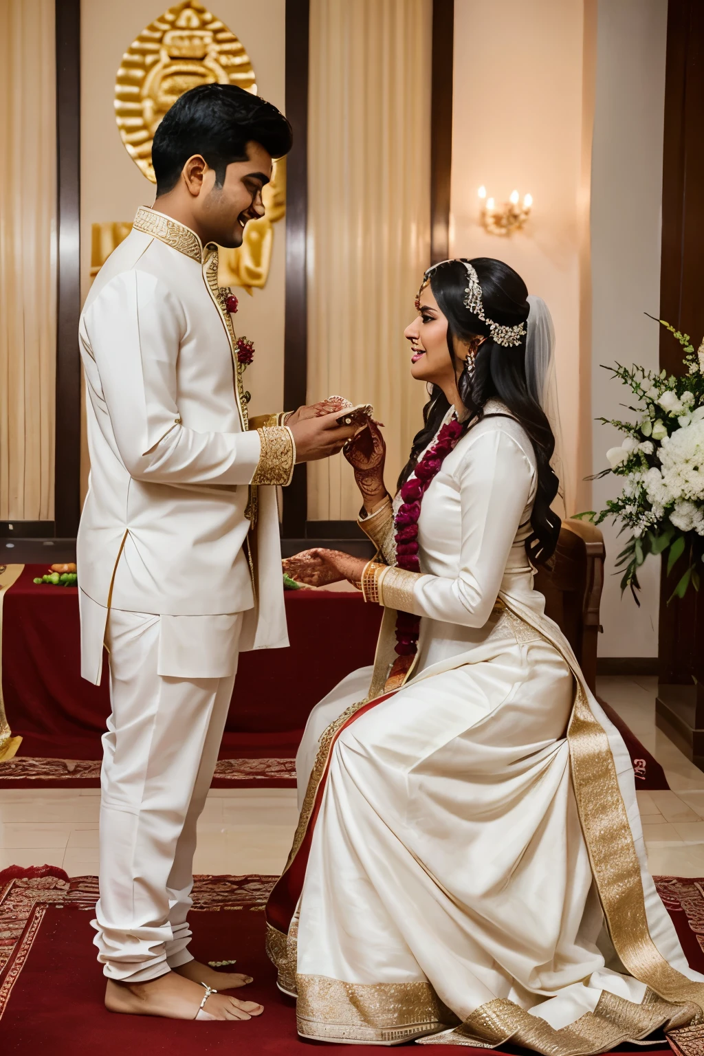 Sweethearts adore each other at their wedding