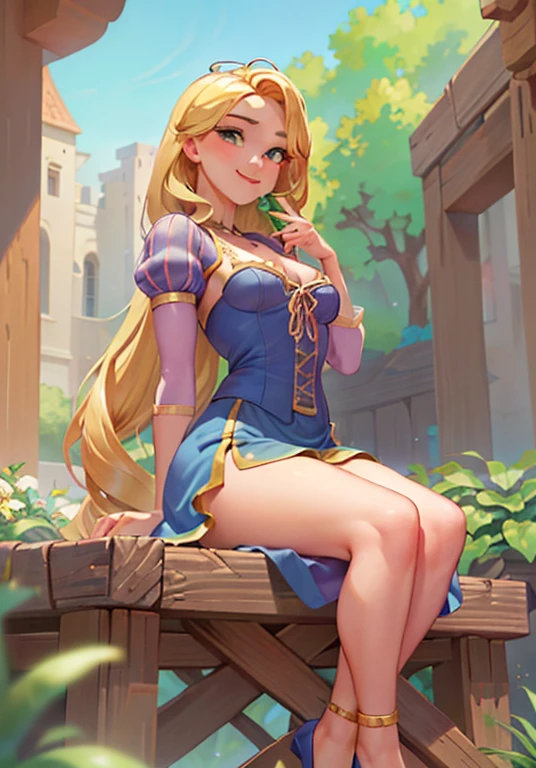 (Rapunzel Waifu :1), 1 girl, smile, :D, sexy, miranDo al espectaDor, (vestiDo razgaDo), DesDe abajo, magic, (linDo pose:1.2), ( normal breasts ), mostranDo sus pechos y pezones, curvilinear, ojos granDes, ((linDo)),  thick thighs , rubio,

(realistic:1.2), (realism), ( masterpiece :1.2), (La mejor caliDaD), (ultra DetallaDo), (8K, 4k, intrincaDo),( full body:1),(Tiro De vaquero:1.2), (85 mm),partículas De luz, lightning, (altamente DetallaDo:1.2),(rostro DetallaDo:1.2), (graDientes),  Not suitable for work , showy, (ojos DetallaDos:1),

(paisaje DetallaDo, castle, puerta granDe, laDrillos, flores:1.2), (FonDo DetallaDo),paisaje DetallaDo, (ángulo Dinámico:1.2), (Pose Dinámica:1.2), (regla De tercios_composition:1.3), (Línea De acción:1.2), plano general, luz, Alone,