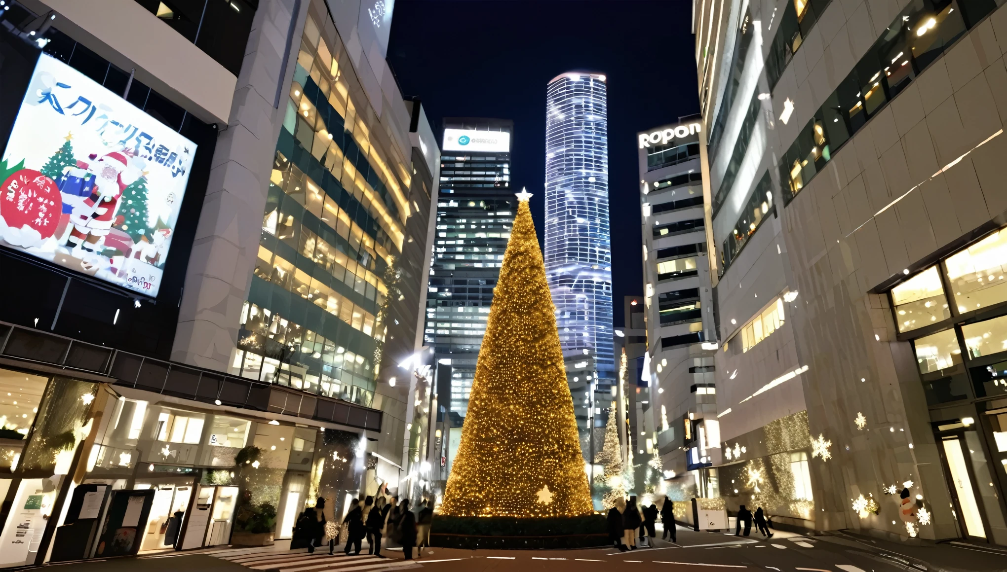  Christmas、night、Roppongi office district、 Light Up 