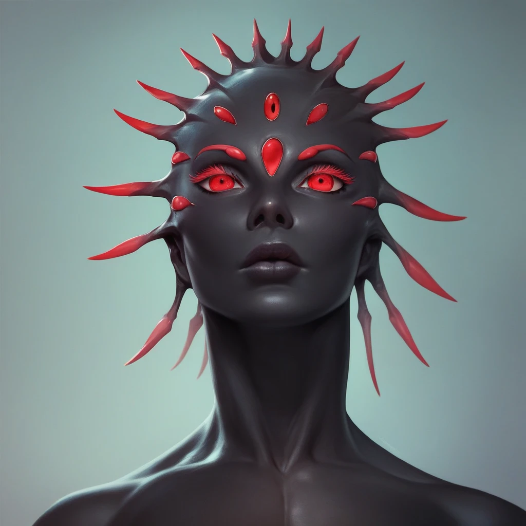 a alien gay man with beautiful detailed eyes, androgynous femboy, beautiful detailed lips, spiky hair,exotic suit,extremely detailed face, long eyelashes, muscular athletic body, naked, red eyes, full body, sexy, black skin, bright background, full hd, 8k, high quality, detailed, photorealistic