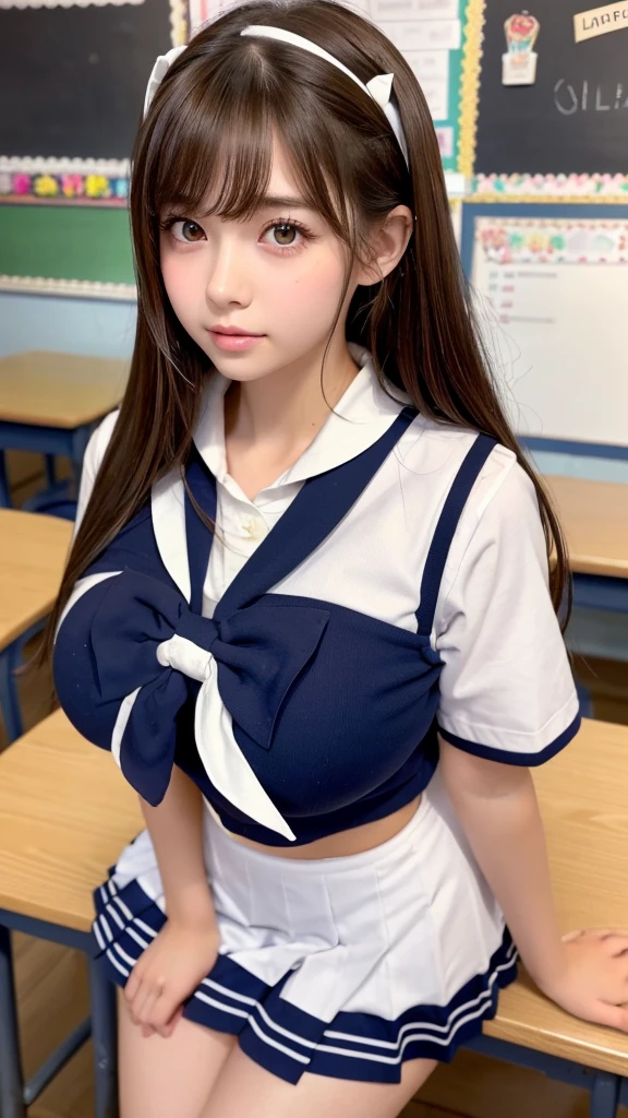 (Highly detailed CG unity 8k), (highest quality)，(very detailed)，(ultra high resolution), 1 female, white cloth gag, uniform, sailor suit, rope bondage, breasts rope bondage, hands back rope bondage, leg rope bondage, thigh rope bondage, bust rope bondage, feet rope bondage, Hands behind your hips, wrists tied behind the back, shackles the ankles, gag with a white cloth, Dark blue skirt, black hair, long hair, BDSM, 