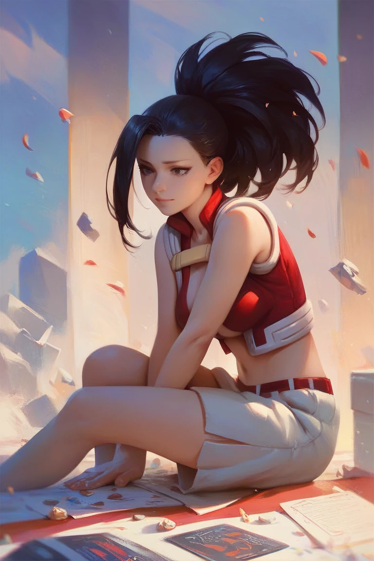 score_9, score_8_up, score_7_up, score_6_up, (masterpiece: 1.0), best quality, BREAK, 1girl,yaoyorozu_momo, boku_no_hero_academia, 1girl, black_hair, black_eyes, perfect anatomy, perfect composition, perfection