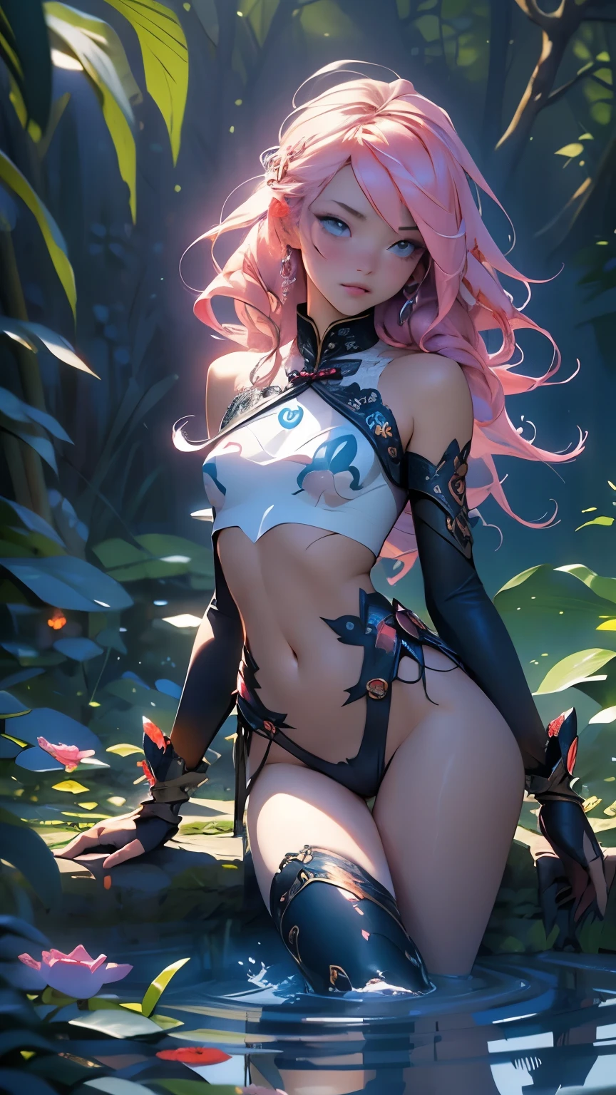 photorealistic, (hyperrealistic:1.2), beautiful, masterpiece, best quality, extremely detailed face, perfect lighting, full body, large breasts, wide hips, thick thighs, detailed eye makeup, detail face, nice detailed eyes, slanted eyes, heavy eye makeup, 1girl, long hair, (low) twin-tails, hair bobbles, cute cheeky smile face, simple background, grey background, perfect naked, glossy orange hair, juicy thick thighs, full body, shiny skin, smooth skin, skinny body, (young:1.3), (flat chest:1.8), perfect anatomy, absurdly long hair, bangs, eyes visible through hair, twintails, brown hair, shiny hair, snowflakesdetailed cute anime face, no facial features, clear eyes, closed_mouth, flat chestbest quality, purple eyes, white skin, headband, extremely detailed CG unity 8k wallpaper, ultra detailed, extremely kawaii