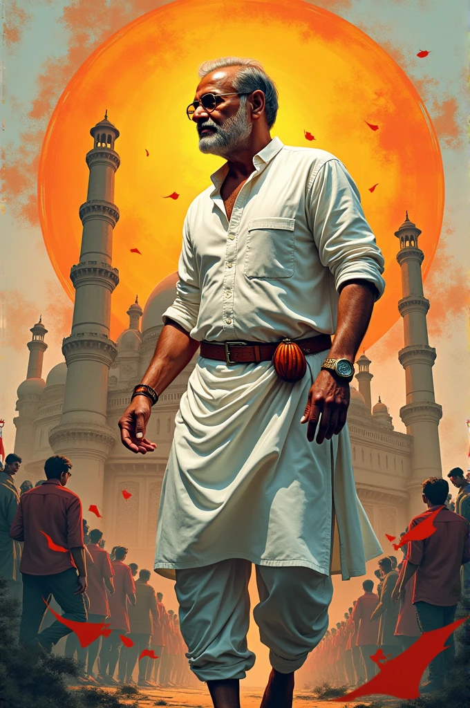 masterpiece, Narendra Modi walking through jungle at night among fireflies, garden, detailed background ancient ruins, 4k, 8k, high quality, high detailed, professional artwork, ultra realistic, photorealistic, photography, dslr, flawless, clean, masterpiece, perfect artwork, famous artwork, cinematic lighting, cinematic bloom, picture-perfect face,