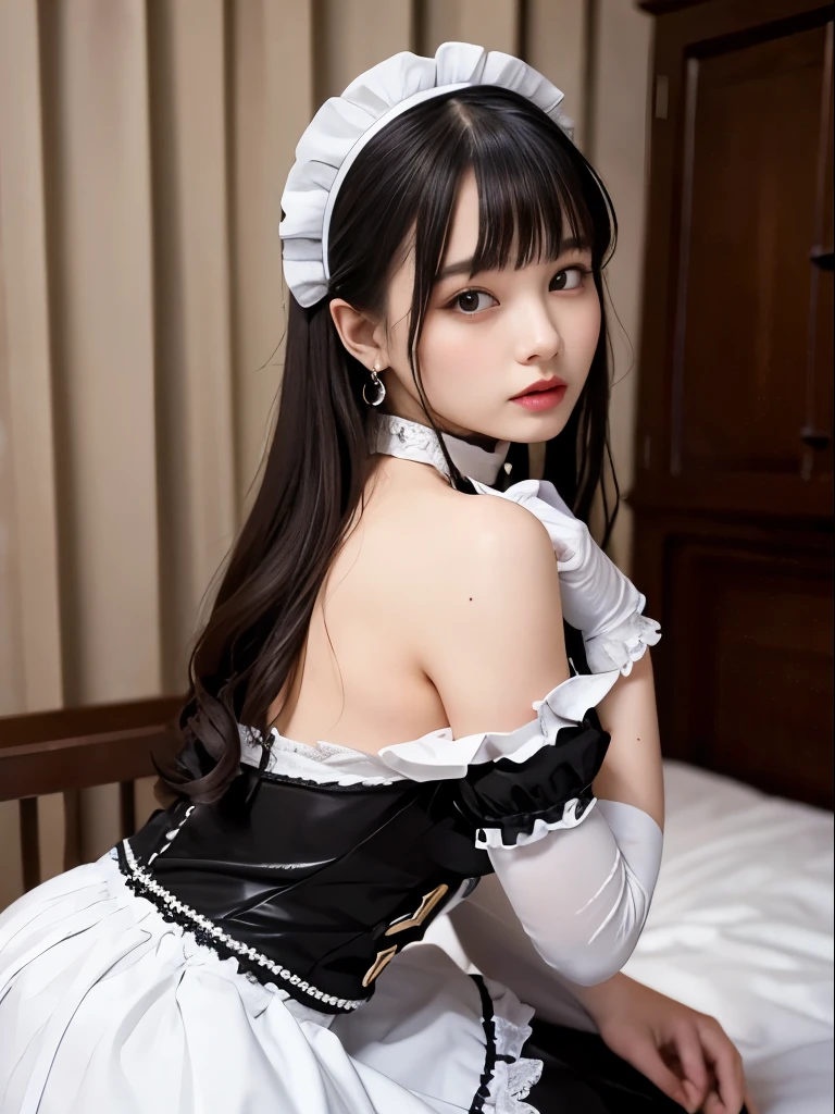 best quality, tmasterpiece,Ultra-high resolution,Clear face,(Reality:1.4),ferpect lighting,(upper body photo:1.5), (photorealistic:1.50), anime wallpaper, Guviz style artwork, cover-up fantasy up to magic , by Yang J, Guviz, beautiful artwork illustration, beautiful digital artwork, beautiful digital illustration, Li Song, beautiful anime portrait, art style in Beauvot, 1girl, white maid dress, jewelry, violet hair, flowing hair, short hair, twintails, white maid dress with a short skirt and layers, red laces, red boots, white dress with transparency, gold details on her clothes, cat ears, animal ears, more details, perfectly body, perfectly hands, two hands, two legs, two arms, five fingers, glowing hair, best quality, tiara, cat ears, tail ornament, tail bow, white gloves, two cat tail, alone, maid headdress, choker, detached sleeves, maid dress, maid white dress, strapless, masterpeice, best quality, detailed face, night, asymmetrical gloves, bangs, white short skirt, earrings, elbow gloves, fishnet thighhighs, fishmasterpeice, 独奏, best quality, detailed face, gloves, hair between eyes, jewelry, looking at viewer, single earring, sky, sleeveless, 独奏, thigh boots, thighhighs, tongue, tongue out, uneven gloves, 独奏, alone, Looking at the viewer, More details on the clothes, magenta roses on her hair, space scenery, maid, maid dress, Magenta Details, magenta roses, maid headdress, maid apron, wave hair, seat on the Saturn rings, more details on her clothes, gold details on her clothes, space, smiling, standing her hand to a viewer, looking at the viewer, in the background a several asteroids glowing with fiery auras, Dramatic lighting from distant stars and planets illuminates the scene, looking at the vast and mysterious universe, cowboy shot, upper body portrait, more details, sparkle,