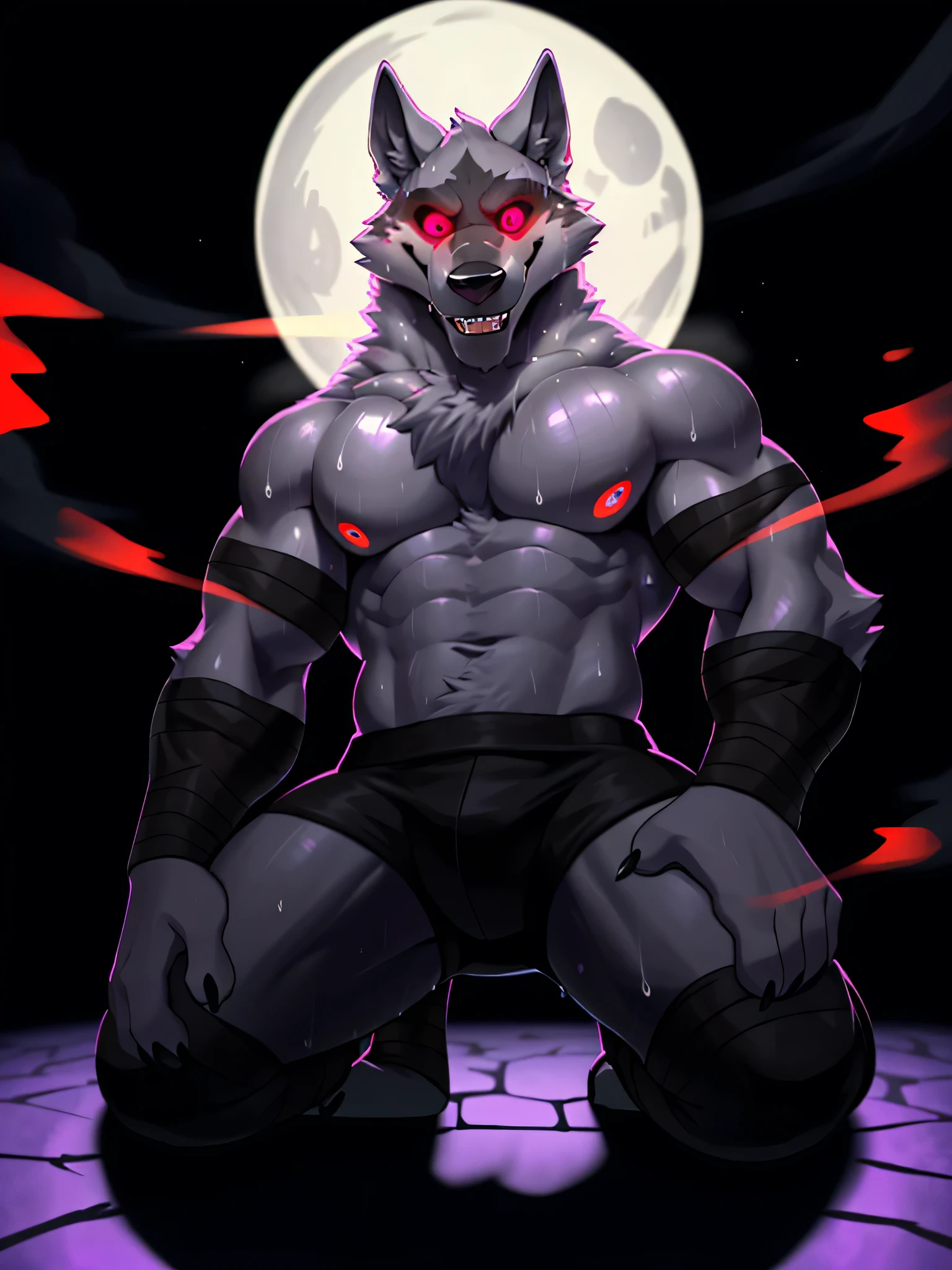 NSFW, Beast King Chronicle, sega, PS2, Project Alterd beast, GAME, Alterd beast, Werewolf, Grey Skin, All Grey, (god rays:0.15), kemono (detailed soft fur:1.1), best quality, ultra realistic, 8K), (kemono:1.5), (only:1.5), (male:1.5), muscular, (glowing red eyes1.2), veiny muscles, bulging muscles, wide chest, thick thighs, thick arms, popping veins, looking directly at viewer, (direct gaze:1.5), highly detailed eyes, alluring gaze, powerfull strong mighty, Monster, giant, handsome alpha male, wide thick chest, large pecs, large biceps, abs, large shoulders, thick legs, Cock, Big muscles, Muscle growth, Bodybuilding, R-18, Big arms, reg, Big reg, muscle reg, spread legs, bulk up, Growth, bodybuilder, Hyper muscle, full body shot, Hyper cock, Big cock, humanoid penis, penis, big penis, hyper penis, Abdominal muscles, Hyper abdominal muscles, Growth muscle, Power up, definition, Big Abdominal muscles, Abdominal muscles, muscle, Big cock, All Nude, Nude, Completely naked, nude, bodybuilding, bodybuilding Pose, Only Grey Skin, Only, Tail, tail, Roar, roar, Long hair, claw, Big claw, Long claw