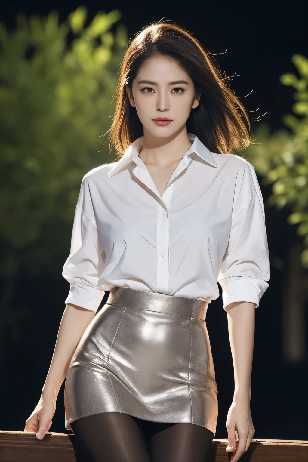 (Photorealsitic)(), beautiful sexy woman, (8K Beauty Full Body Portrait), Colossal tits,Stand alone, White karate uniform with no stomach visible, White Hand Belt, White karate pants, Perfect facial detail, attractive beautiful face, 二重まぶた, Beautiful detailed eyes, long eyeslashes, (Smile: 1.15), ligh brown hair, Hair that does not fall on the shoulders, TOKYOcty,1 female, Toned waist, Beautiful thin legs, toned ankles, bare-legged ,
