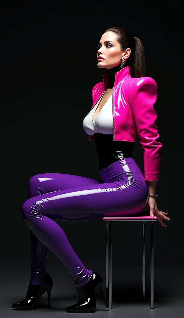 (masterpiece, top quality, best quality, official art, beautiful and aesthetic:1.2), (1girl:1.4), full body, ([pink|blue] hair), extreme detailed,(fractal art:1.3),colorful,highest detailed,((Mechanical modification)),(modification), Maiden, Half-sitting, A complex mechanical conduit is inserted into the back,catheter, neon background, neon city,night,large breasts, gothic_lolita, high heels, nsfw,makeup,blush, <lora:Tattoos_and_Body_Art_ttattooz_V1.1:0.5> ttattooz <lora:Lolita_Fashion_Socks:0.3> extreme shoes. high platforms <lora:Extreme_Alternative_Shoes:0.2>