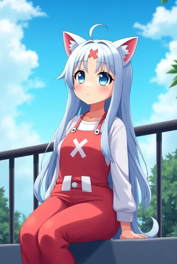 (Hi repaint)) , ((best quality)), illustration, hairy,
Cat, animal ears, Tail, bodysuit, 1 girl, leave, Upper body, 1 girl, alone, long hair, white hair, *//*, blue eyes, *//*, White shirt, looking at the audience, Smile,
